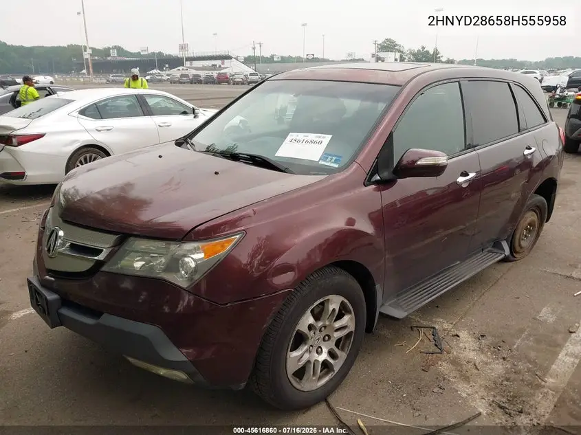 2008 Acura Mdx Technology Package VIN: 2HNYD28658H555958 Lot: 45616860