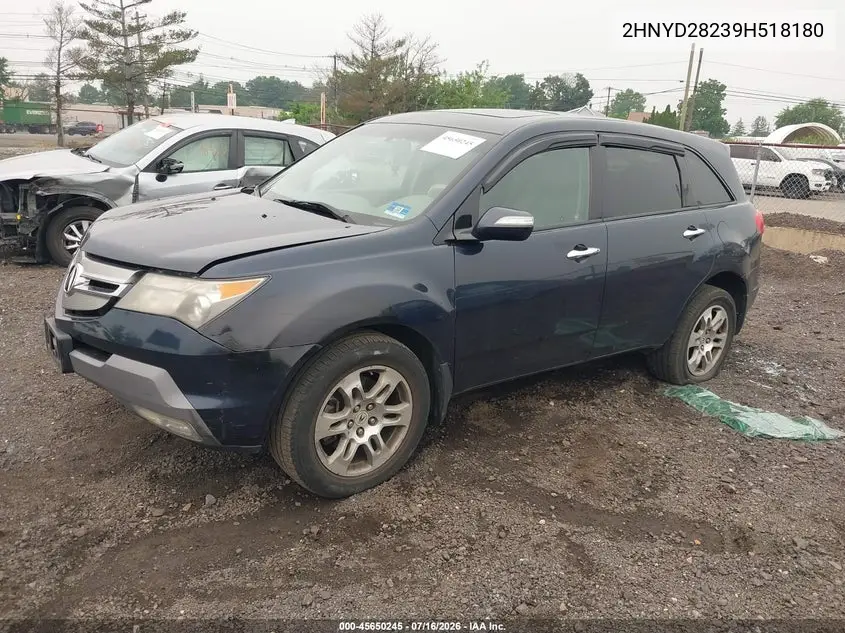 2009 Acura Mdx VIN: 2HNYD28239H518180 Lot: 45650245