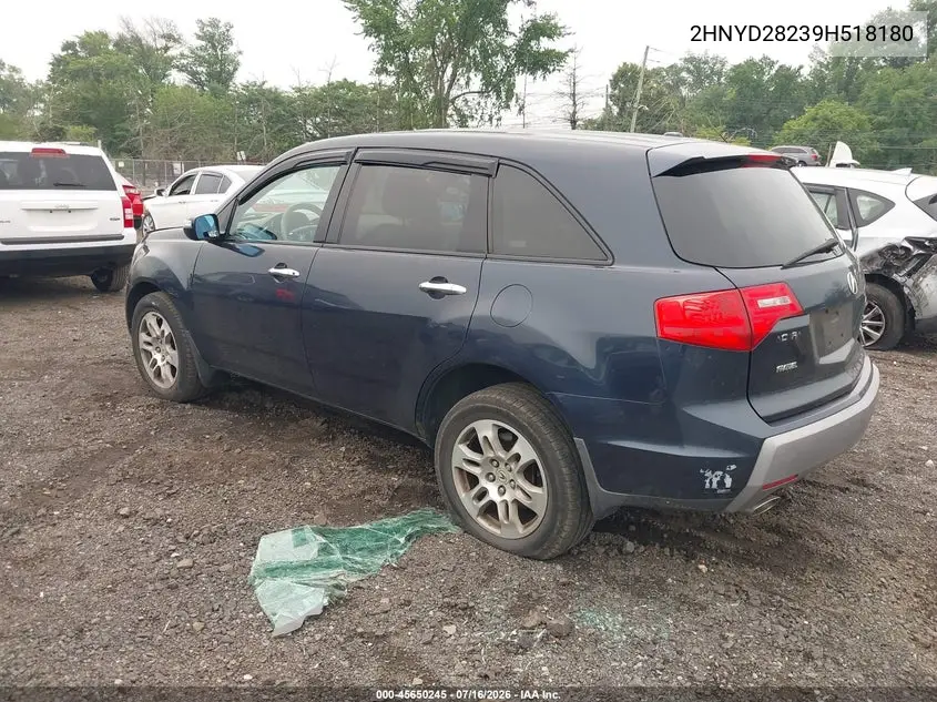 2009 Acura Mdx VIN: 2HNYD28239H518180 Lot: 45650245