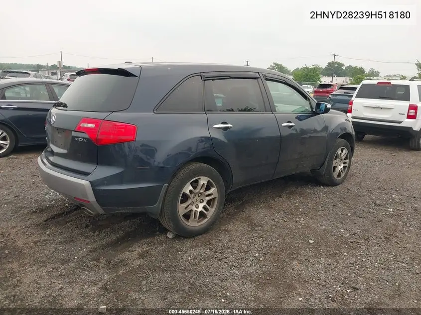 2009 Acura Mdx VIN: 2HNYD28239H518180 Lot: 45650245