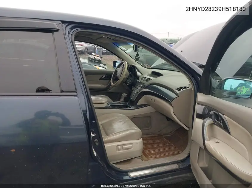 2009 Acura Mdx VIN: 2HNYD28239H518180 Lot: 45650245
