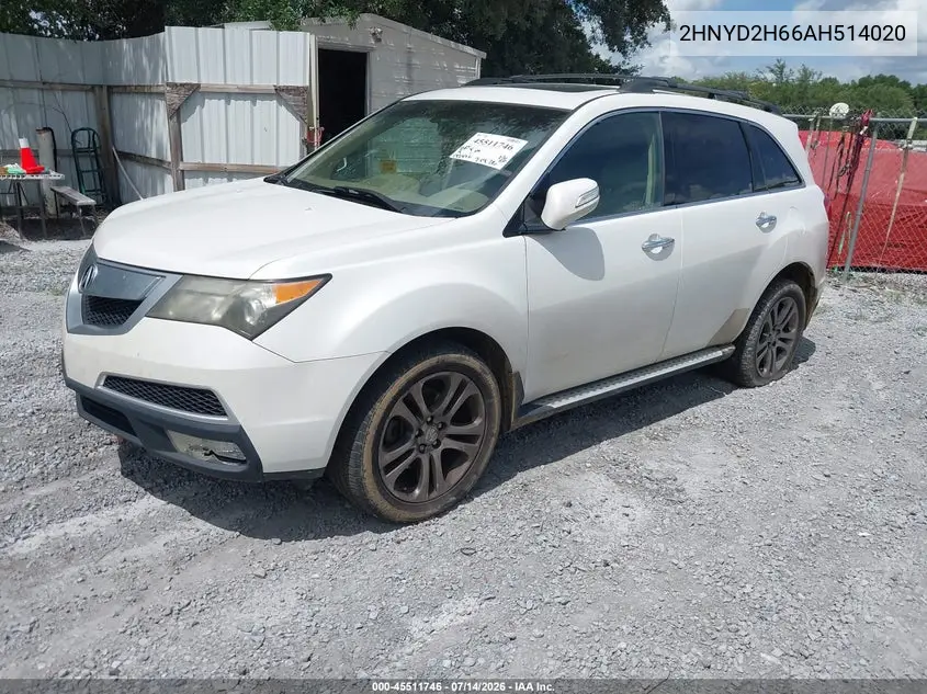 2010 Acura Mdx Technology Package VIN: 2HNYD2H66AH514020 Lot: 45511746