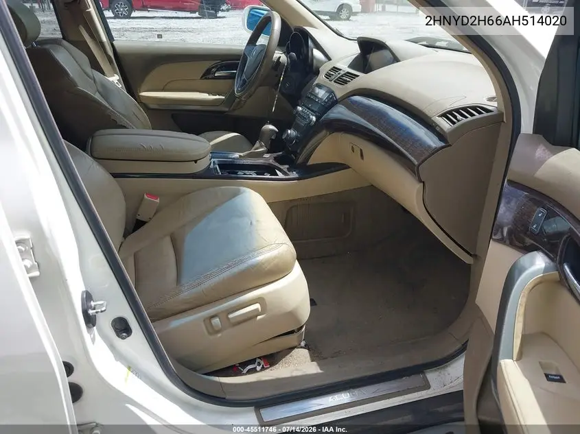 2010 Acura Mdx Technology Package VIN: 2HNYD2H66AH514020 Lot: 45511746