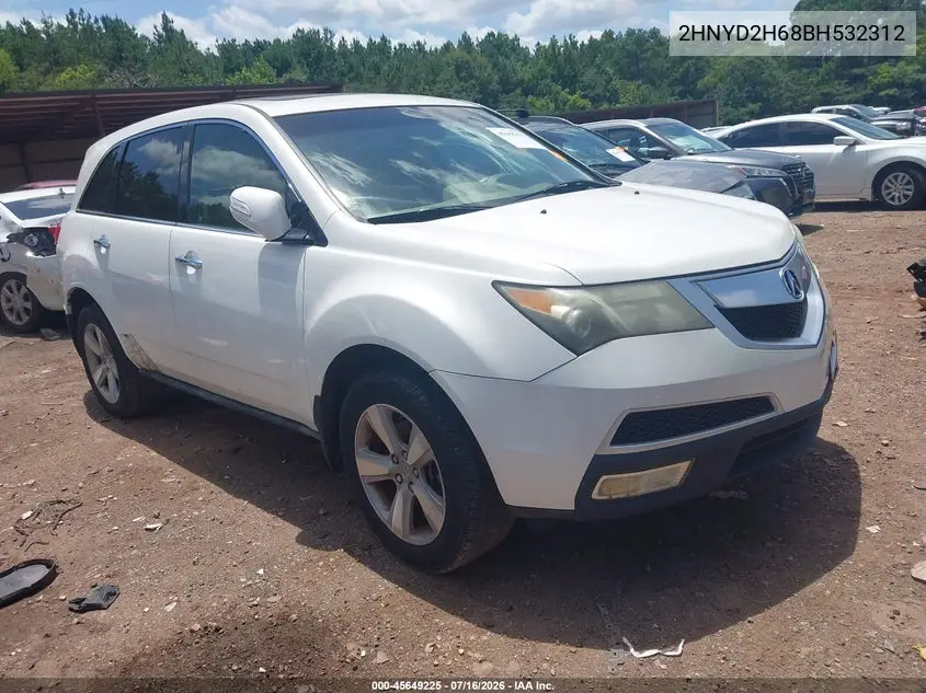 2011 Acura Mdx Technology Package VIN: 2HNYD2H68BH532312 Lot: 45649225