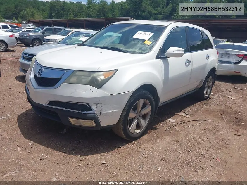 2011 Acura Mdx Technology Package VIN: 2HNYD2H68BH532312 Lot: 45649225