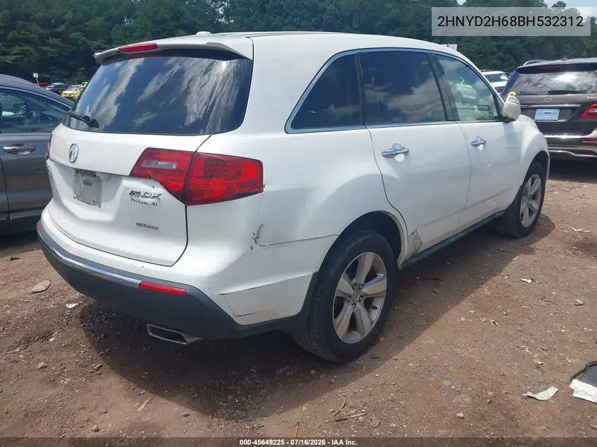 2011 Acura Mdx Technology Package VIN: 2HNYD2H68BH532312 Lot: 45649225