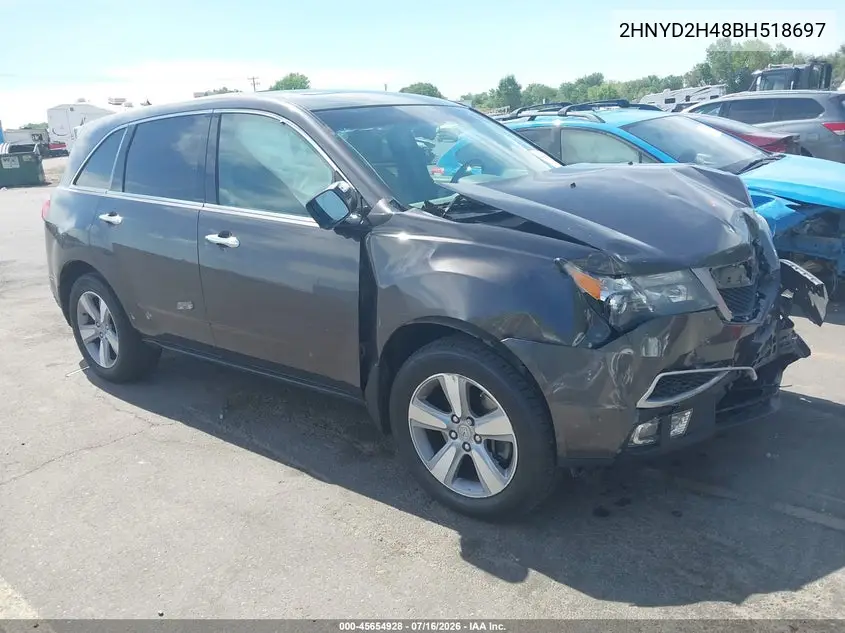 2011 Acura Mdx Technology Package VIN: 2HNYD2H48BH518697 Lot: 45654928