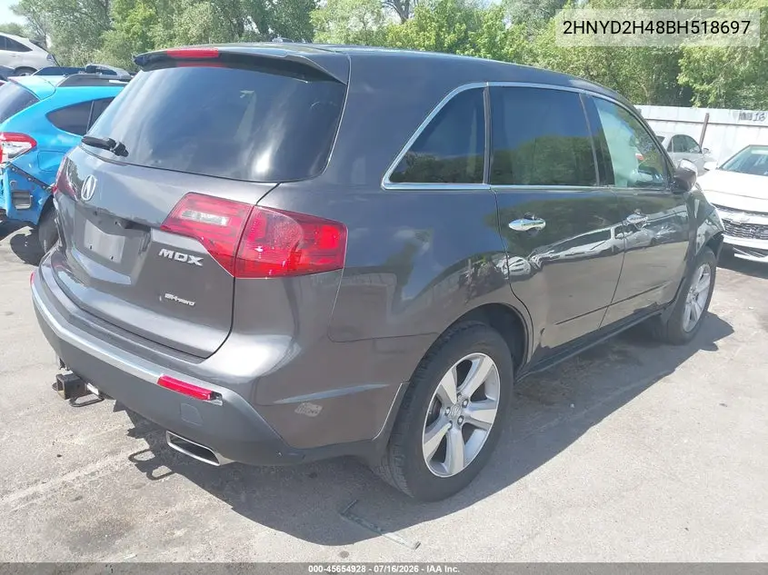 2011 Acura Mdx Technology Package VIN: 2HNYD2H48BH518697 Lot: 45654928