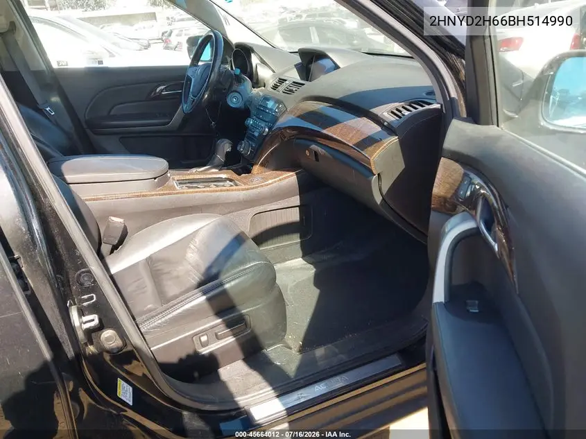 2011 Acura Mdx Technology Package VIN: 2HNYD2H66BH514990 Lot: 45664012