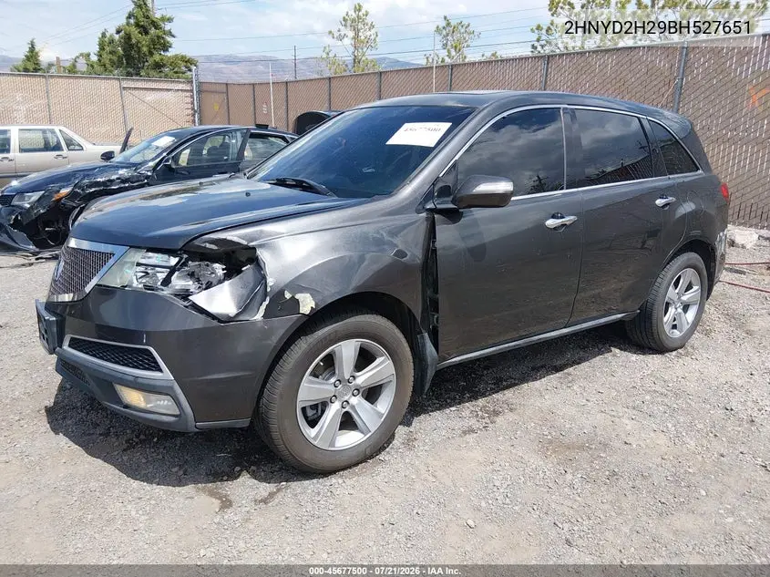 2011 Acura Mdx VIN: 2HNYD2H29BH527651 Lot: 45677500