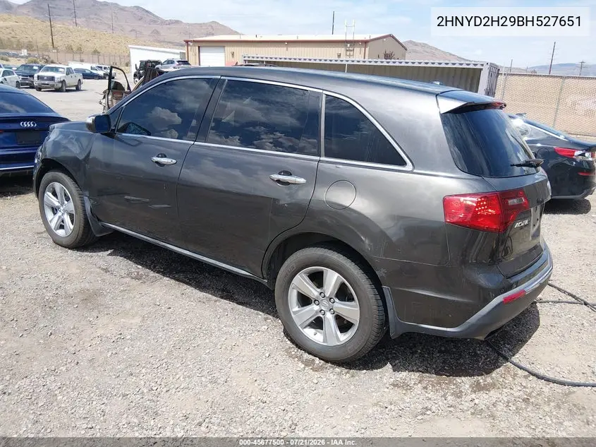 2011 Acura Mdx VIN: 2HNYD2H29BH527651 Lot: 45677500