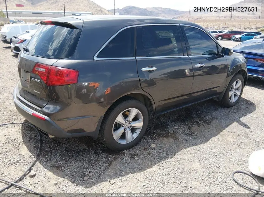2011 Acura Mdx VIN: 2HNYD2H29BH527651 Lot: 45677500