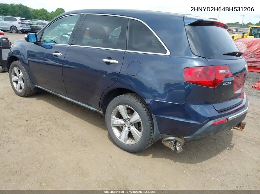 2011 Acura Mdx Technology Package VIN: 2HNYD2H64BH531206 Lot: 45681520