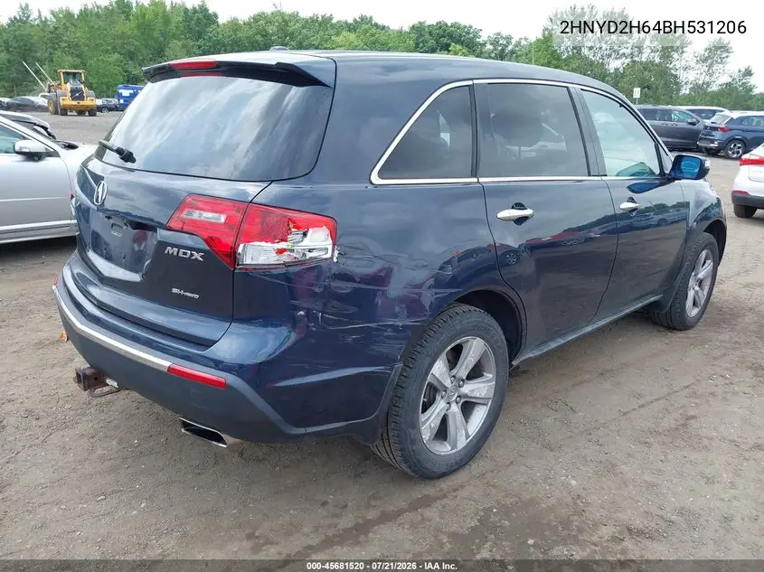 2011 Acura Mdx Technology Package VIN: 2HNYD2H64BH531206 Lot: 45681520