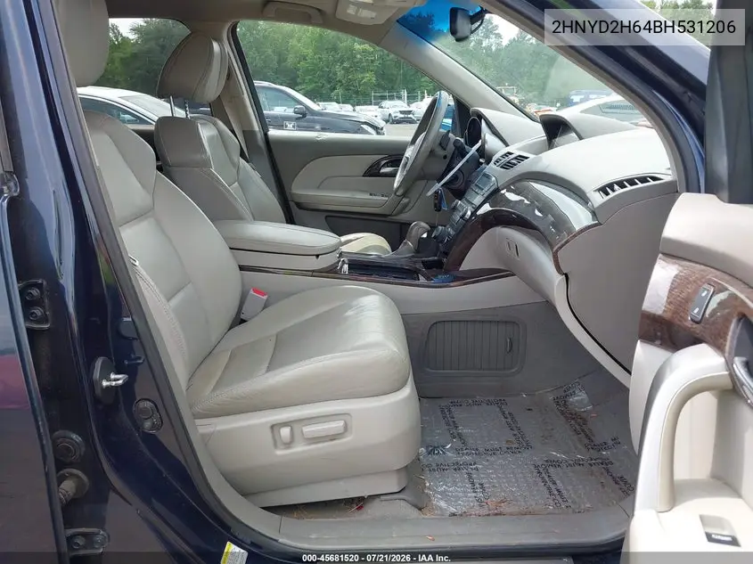 2011 Acura Mdx Technology Package VIN: 2HNYD2H64BH531206 Lot: 45681520