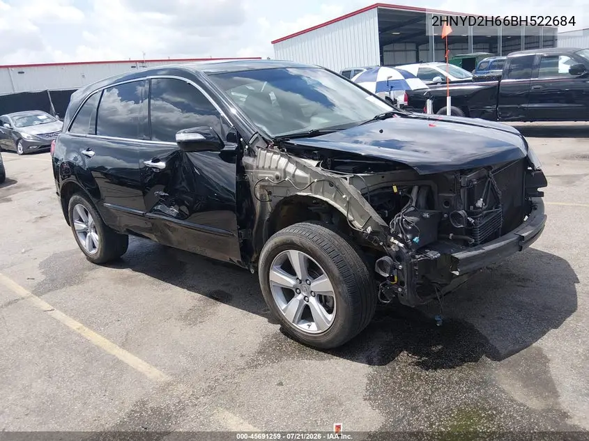 2011 Acura Mdx Technology Package VIN: 2HNYD2H66BH522684 Lot: 45691259