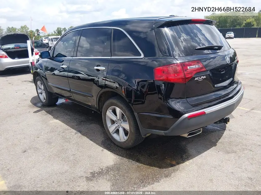 2011 Acura Mdx Technology Package VIN: 2HNYD2H66BH522684 Lot: 45691259