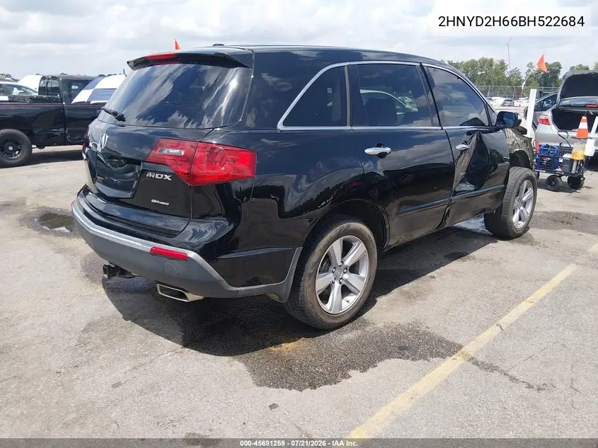 2011 Acura Mdx Technology Package VIN: 2HNYD2H66BH522684 Lot: 45691259