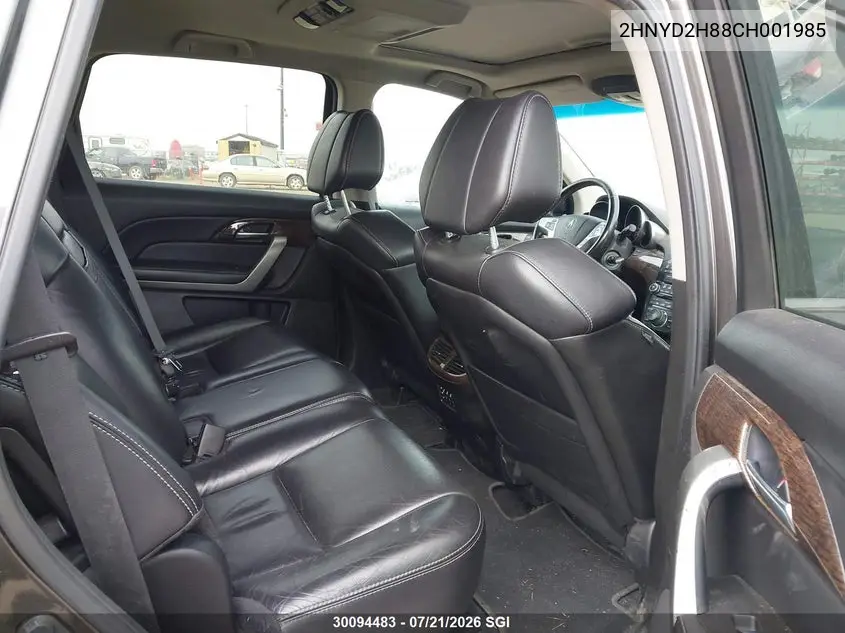 2012 Acura Mdx Advance VIN: 2HNYD2H88CH001985 Lot: 30094483