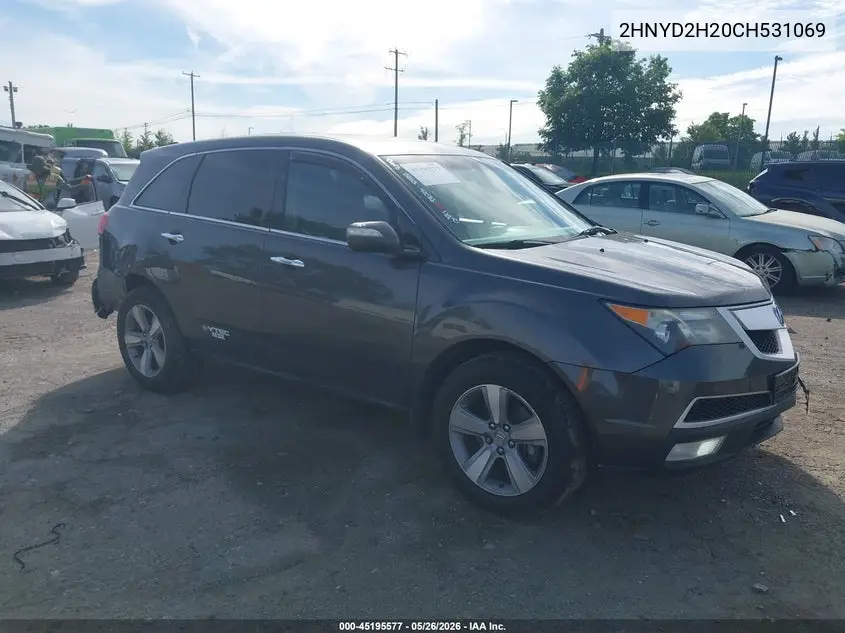 2012 Acura Mdx VIN: 2HNYD2H20CH531069 Lot: 45195577