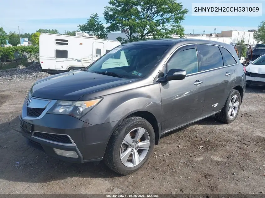 2012 Acura Mdx VIN: 2HNYD2H20CH531069 Lot: 45195577