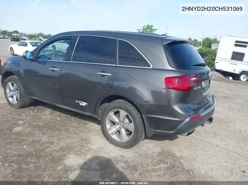 2012 Acura Mdx VIN: 2HNYD2H20CH531069 Lot: 45195577