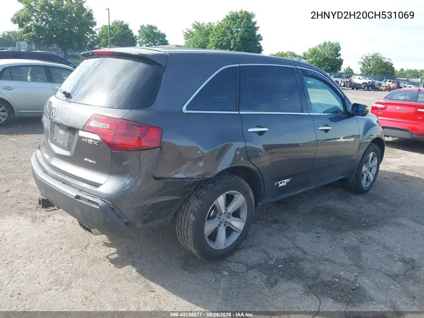 2012 Acura Mdx VIN: 2HNYD2H20CH531069 Lot: 45195577