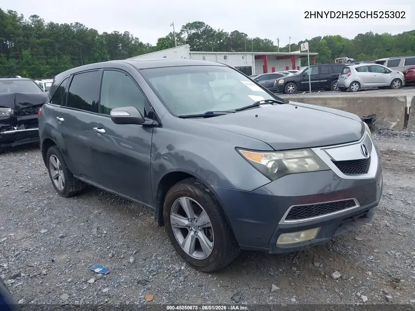 2012 Acura Mdx VIN: 2HNYD2H25CH525302 Lot: 45250673