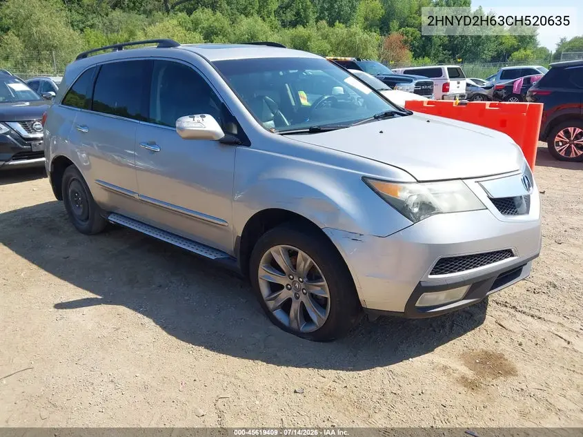2012 Acura Mdx Advance Package VIN: 2HNYD2H63CH520635 Lot: 45619409
