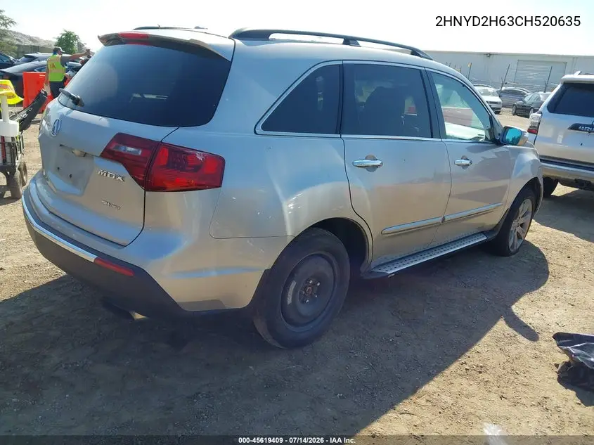 2012 Acura Mdx Advance Package VIN: 2HNYD2H63CH520635 Lot: 45619409