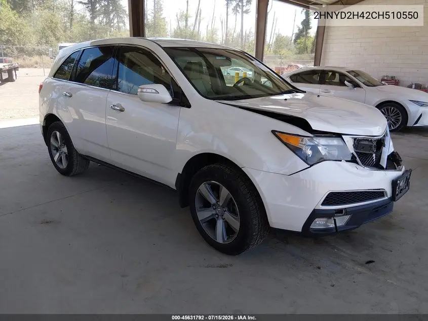2012 Acura Mdx Technology Package VIN: 2HNYD2H42CH510550 Lot: 45631792