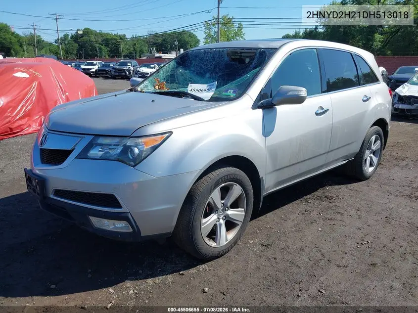 2013 Acura Mdx VIN: 2HNYD2H21DH513018 Lot: 45506655