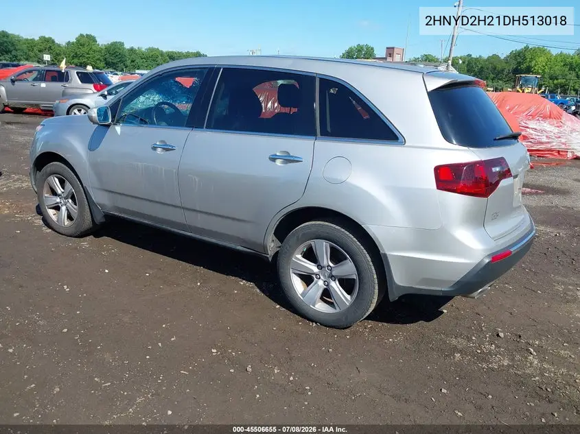 2013 Acura Mdx VIN: 2HNYD2H21DH513018 Lot: 45506655