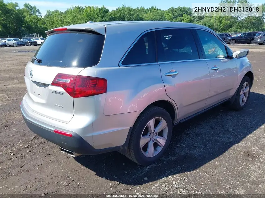 2013 Acura Mdx VIN: 2HNYD2H21DH513018 Lot: 45506655