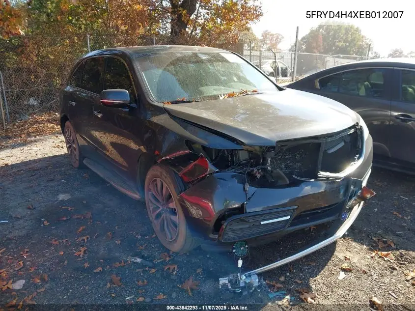 5FRYD4H4XEB012007 2014 Acura Mdx Technology Package