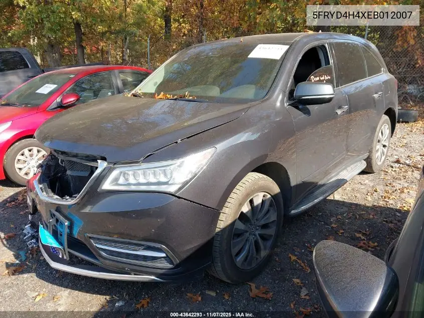5FRYD4H4XEB012007 2014 Acura Mdx Technology Package