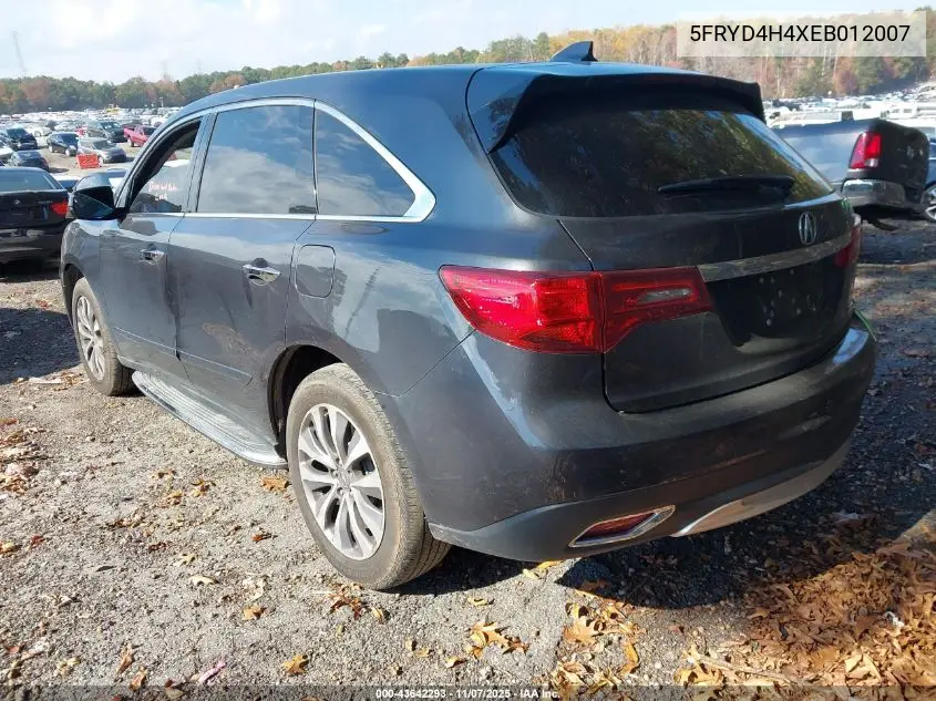 5FRYD4H4XEB012007 2014 Acura Mdx Technology Package
