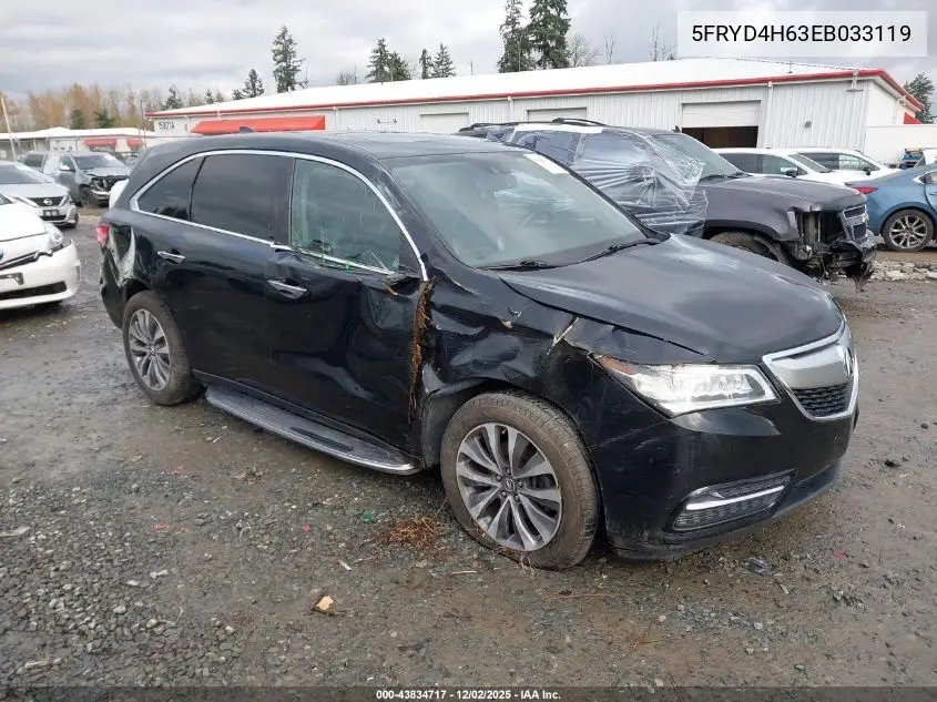 5FRYD4H63EB033119 2014 Acura Mdx Technology Pkg W/Entertainment Pkg