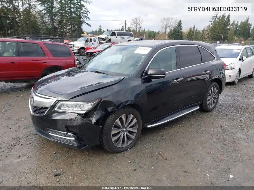 5FRYD4H63EB033119 2014 Acura Mdx Technology Pkg W/Entertainment Pkg