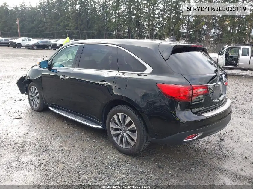 5FRYD4H63EB033119 2014 Acura Mdx Technology Pkg W/Entertainment Pkg