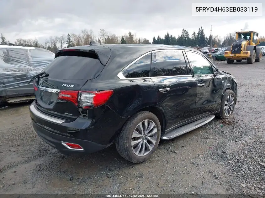 5FRYD4H63EB033119 2014 Acura Mdx Technology Pkg W/Entertainment Pkg