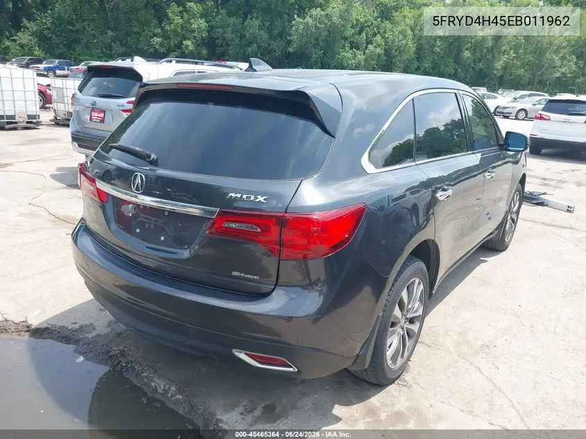 2014 Acura Mdx Technology Package VIN: 5FRYD4H45EB011962 Lot: 45465364