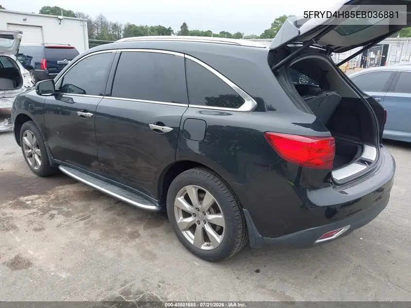 2014 Acura Mdx Advance Pkg W/Entertainment Pkg VIN: 5FRYD4H85EB036881 Lot: 45501685