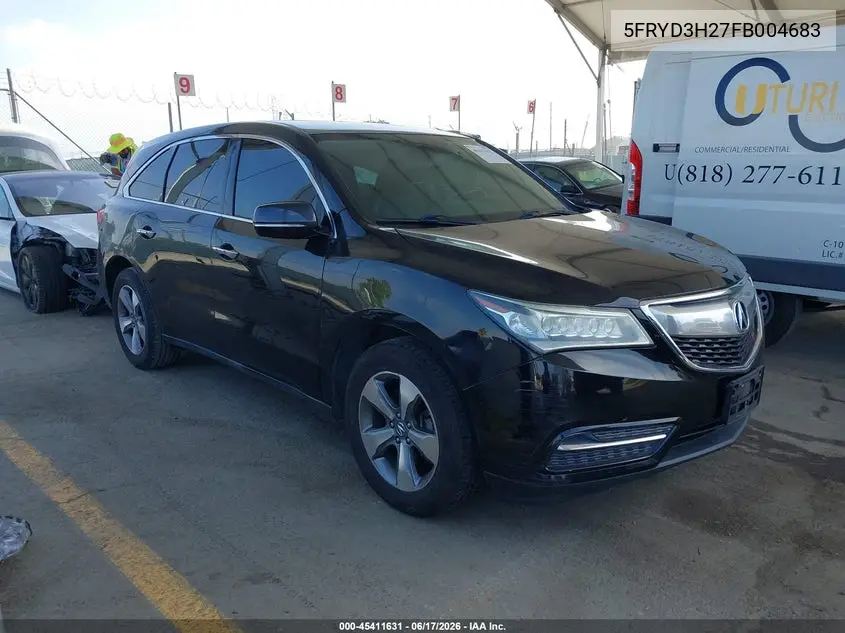 2015 Acura Mdx VIN: 5FRYD3H27FB004683 Lot: 45411631