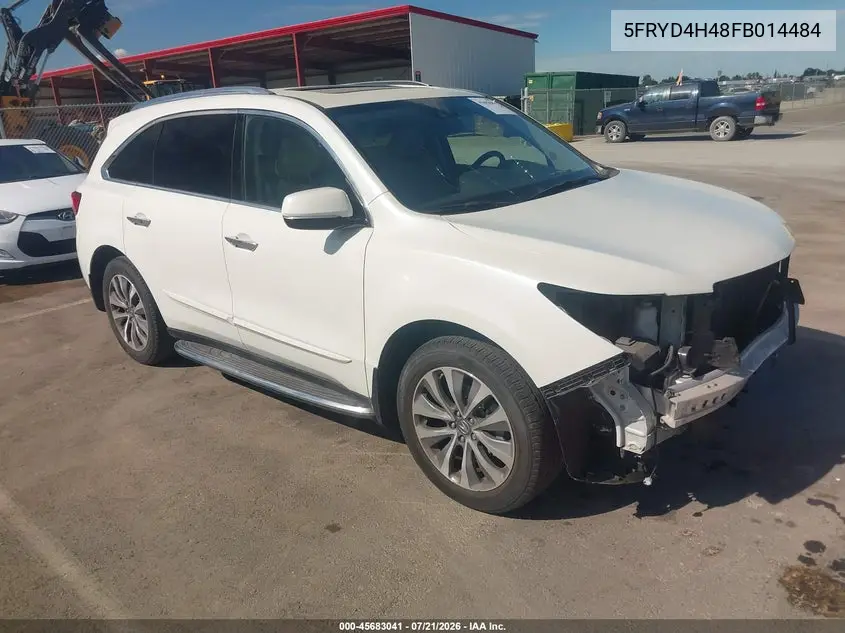 2015 Acura Mdx Technology Package VIN: 5FRYD4H48FB014484 Lot: 45683041