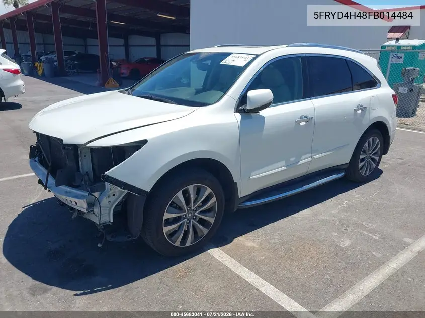 2015 Acura Mdx Technology Package VIN: 5FRYD4H48FB014484 Lot: 45683041