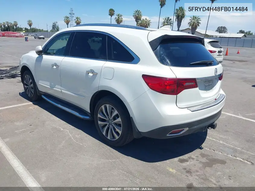 2015 Acura Mdx Technology Package VIN: 5FRYD4H48FB014484 Lot: 45683041