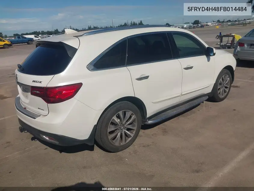 2015 Acura Mdx Technology Package VIN: 5FRYD4H48FB014484 Lot: 45683041