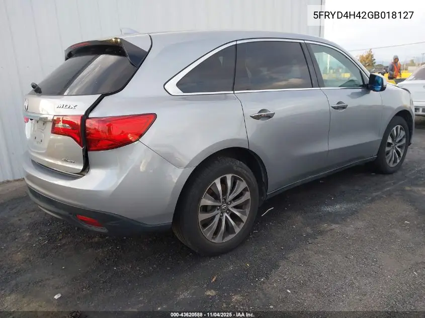 5FRYD4H42GB018127 2016 Acura Mdx Technology Acurawatch Plus Packages/Technology Package