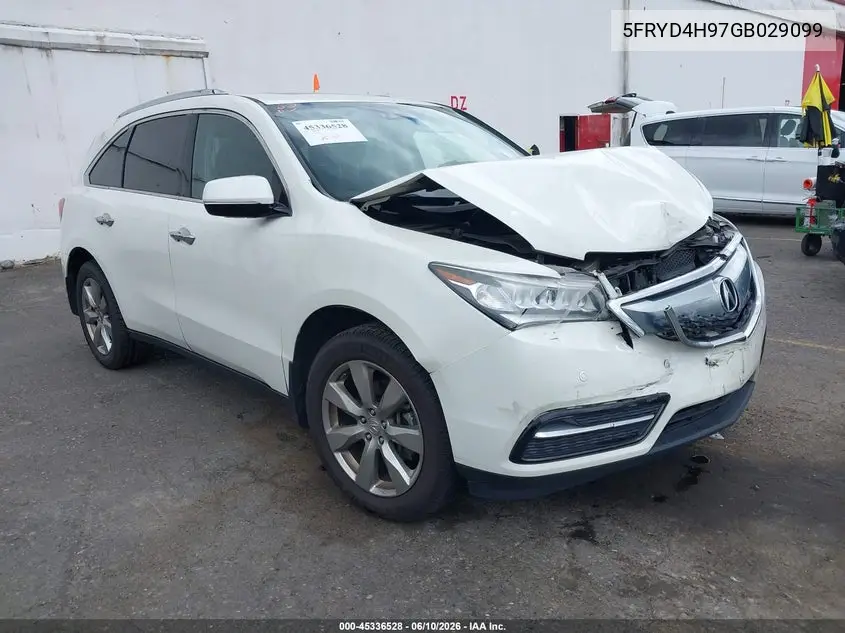2016 Acura Mdx Advance Entertainment Packages/Advance Package VIN: 5FRYD4H97GB029099 Lot: 45336528